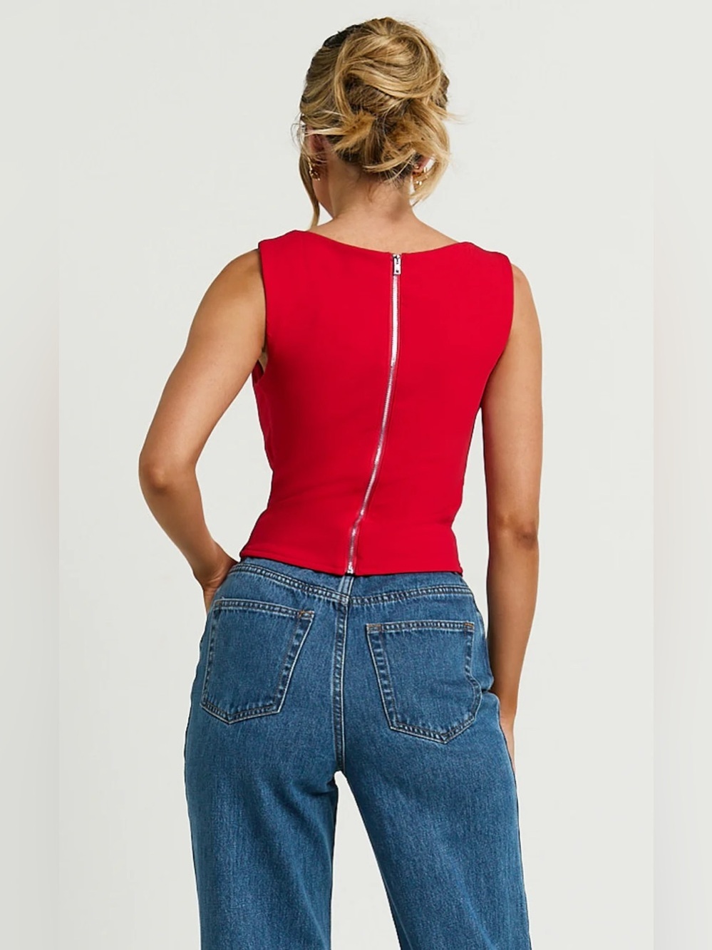 Showpo Donna Cowl Neck Corset Top in Red - Picture 5 of 9